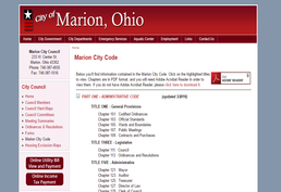 Marion City Code Screenshot